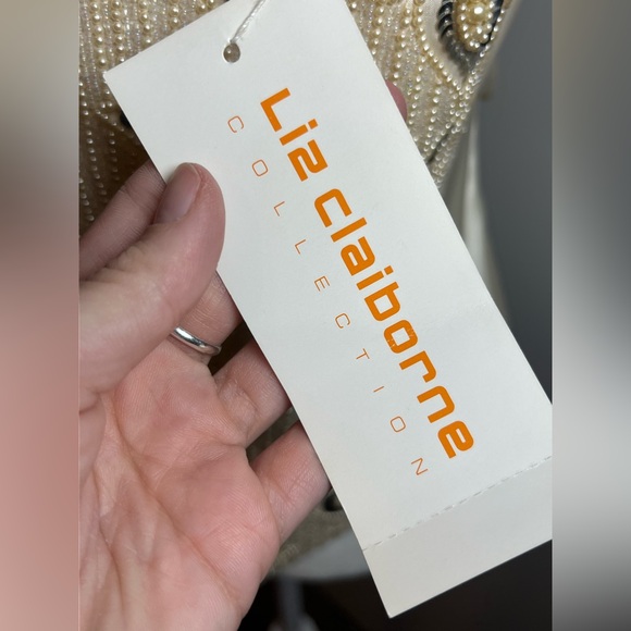 NWT Vintage Liz Claiborne 100% Silk Beaded Vest Glam Formal M - Picture 4 of 13